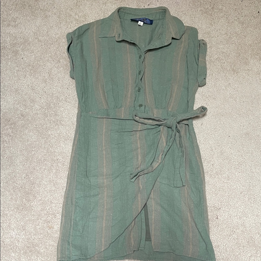 Blue Rain Sage Button-Up Dress
